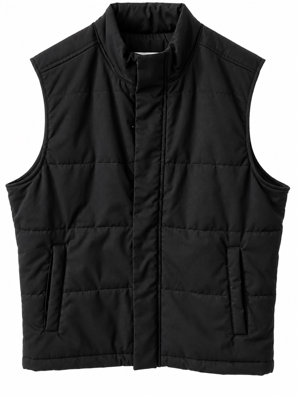Zara women’s Black Quilted Puffer Vest with Stand Collar